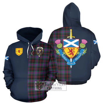 Nairn Tartan Hoodie Alba with Scottish Lion Royal Arm Half Style