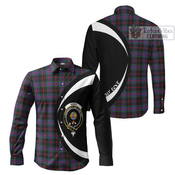 Nairn Tartan Long Sleeve Button Up with Family Crest Circle Style