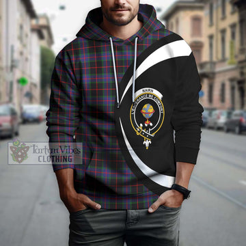 Nairn Tartan Hoodie with Family Crest Circle Style