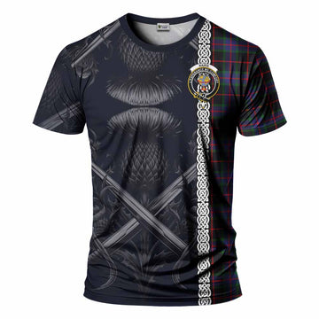 Nairn Tartan T-Shirt with Family Crest Cross Sword Thistle Celtic Vibes