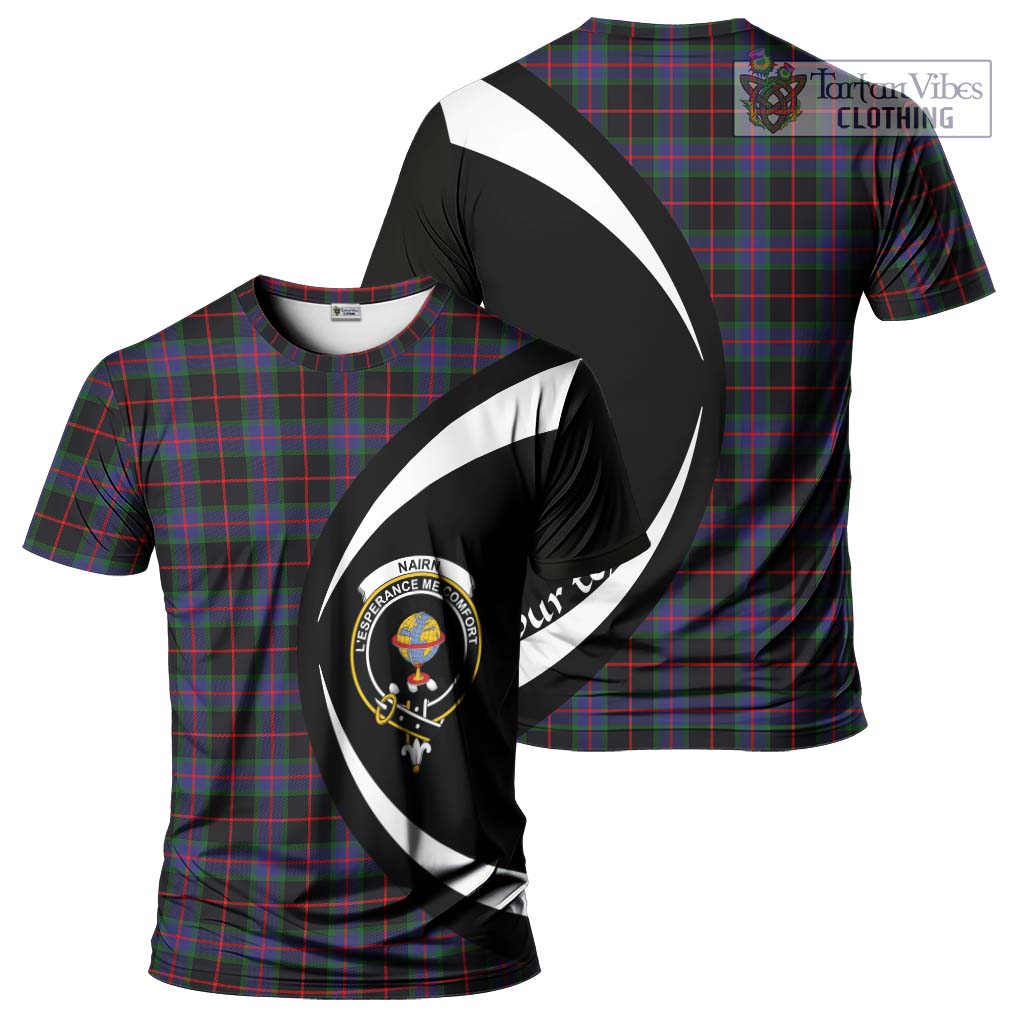 Tartan Vibes Clothing Nairn Tartan T-Shirt with Family Crest Circle Style