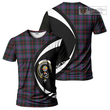 Nairn Tartan T-Shirt with Family Crest Circle Style