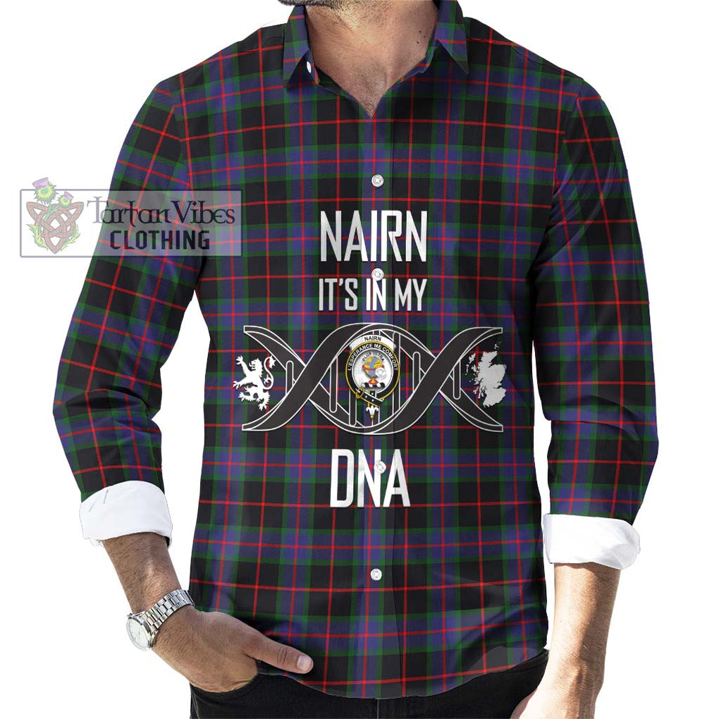 Nairn Tartan Long Sleeve Button Shirt with Family Crest DNA In Me Style Men's Shirt S - Tartanvibesclothing Shop