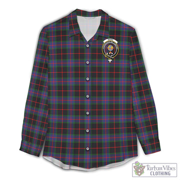 Nairn Tartan Women's Casual Shirt with Family Crest