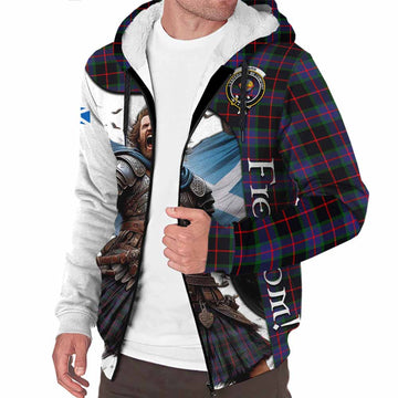 Nairn Crest Tartan Sherpa Hoodie Inspired by the Freedom of Scottish Warrior