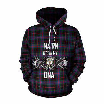 Nairn Tartan Cotton Hoodie with Family Crest DNA In Me Style