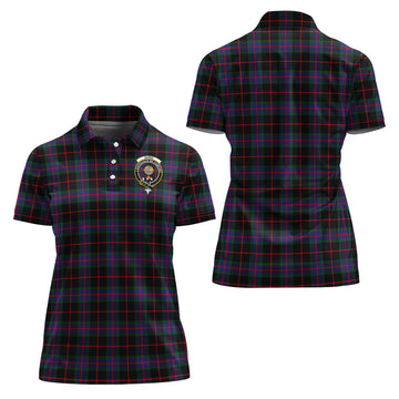 Nairn Tartan Polo Shirt with Family Crest For Women