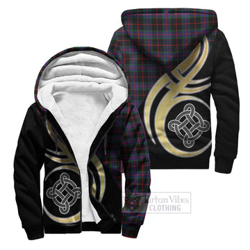 Nairn Tartan Sherpa Hoodie with Family Crest and Celtic Symbol Style