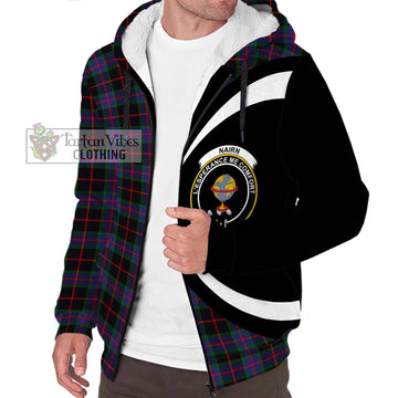 Nairn Tartan Sherpa Hoodie with Family Crest Circle Style