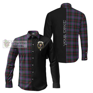 Nairn Tartan Long Sleeve Button Shirt with Family Crest and Half Of Me Style