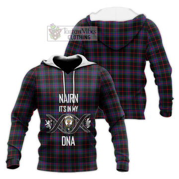 Nairn Tartan Knitted Hoodie with Family Crest DNA In Me Style