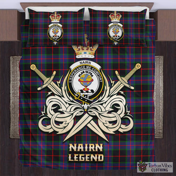 Nairn Tartan Bedding Set with Clan Crest and the Golden Sword of Courageous Legacy