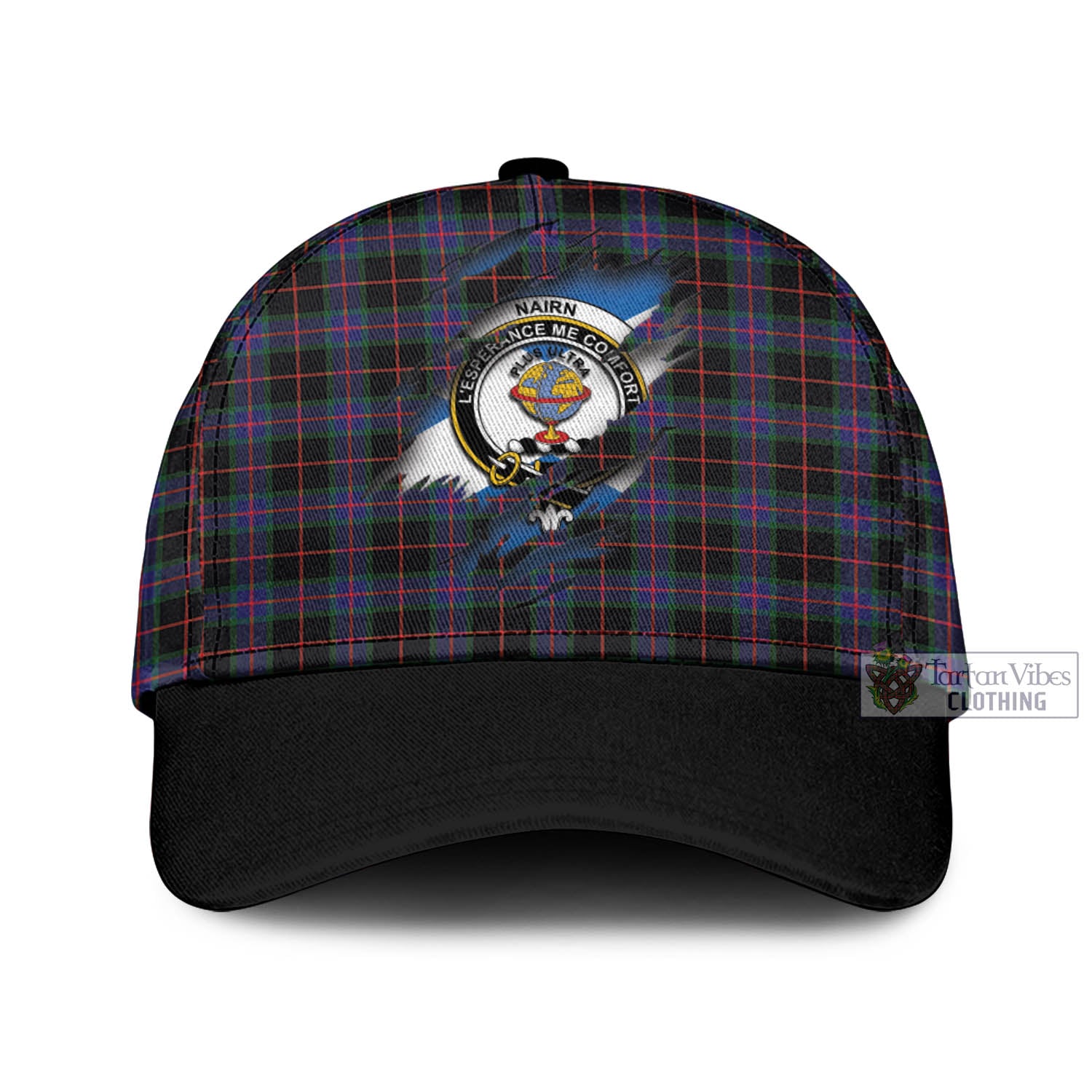 Tartan Vibes Clothing Nairn Tartan Classic Cap with Family Crest In Me Style