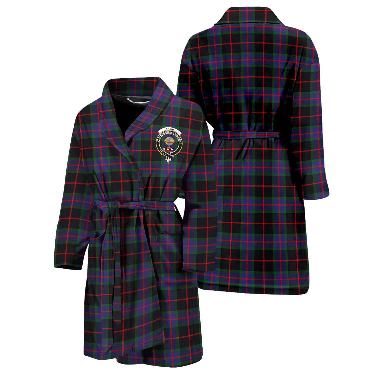 Nairn Tartan Bathrobe with Family Crest Unisex S - Tartan Vibes Clothing