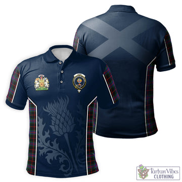 Nairn Tartan Men's Polo Shirt with Family Crest and Scottish Thistle Vibes Sport Style