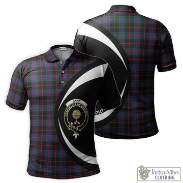 Nairn Tartan Men's Polo Shirt with Family Crest Circle Style