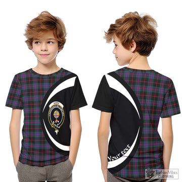 Nairn Tartan Kid T-Shirt with Family Crest Circle Style