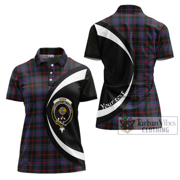 Nairn Tartan Women's Polo Shirt with Family Crest Circle Style