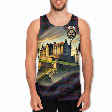 Nairn Tartan Family Crest Men's Tank Top with Scottish Ancient Castle Style Men - Tartan Vibes Clothing