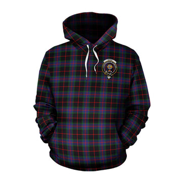 Nairn Tartan Cotton Hoodie with Family Crest Celtic Skull Style