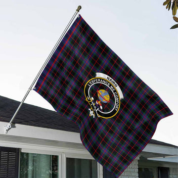 Nairn Tartan House Flag with Family Crest