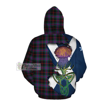 Nairn Tartan Family Crest Cotton Hoodie Scottish Thistle Celtic Inspired Pullover Hoodie - Tartan Vibes Clothing