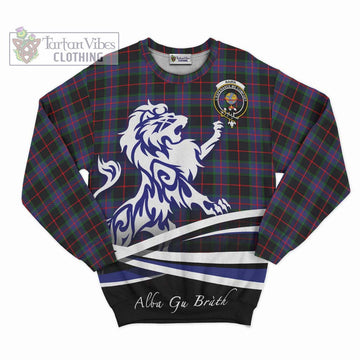 Nairn Tartan Sweatshirt with Alba Gu Brath Regal Lion Emblem