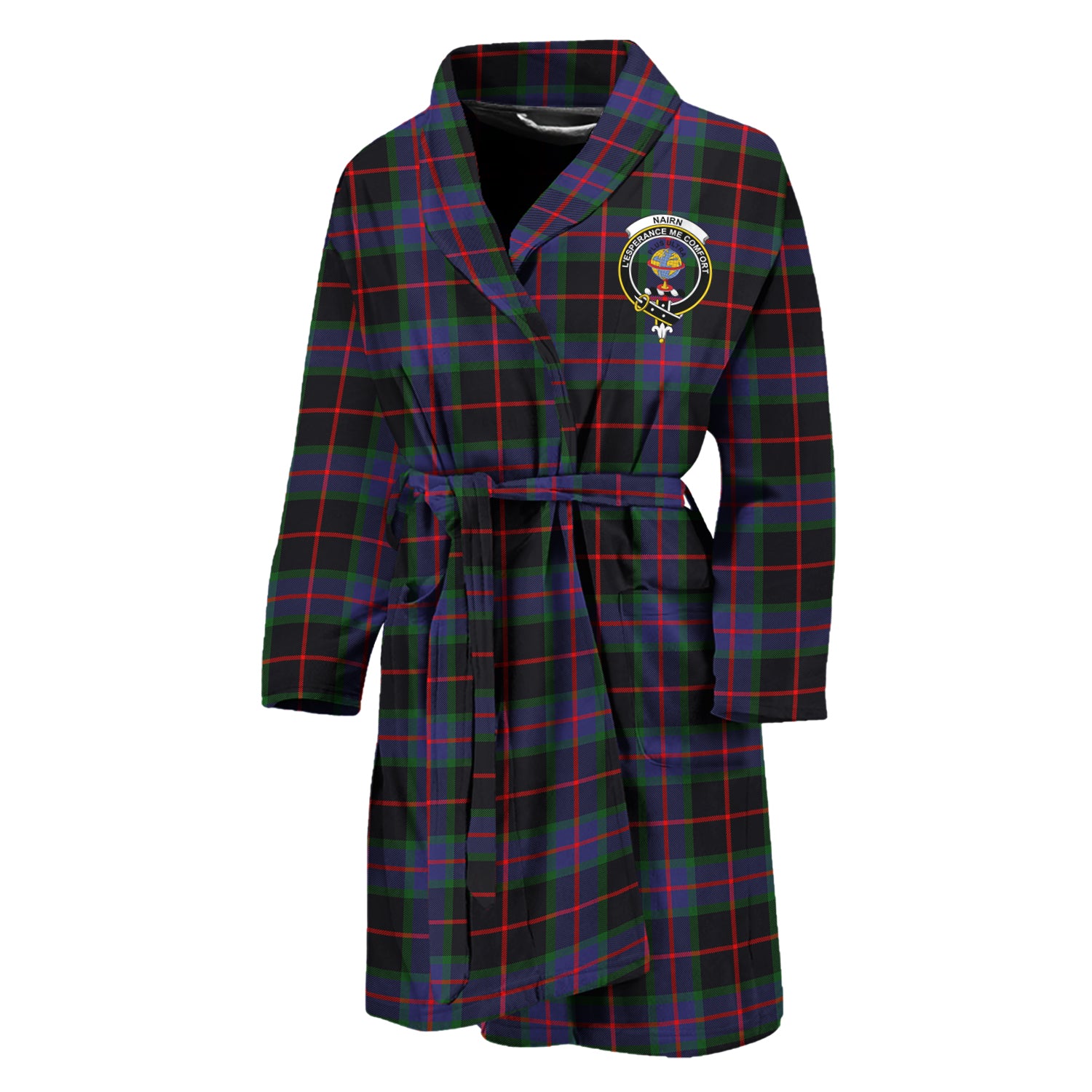 Nairn Tartan Bathrobe with Family Crest Unisex M - Tartan Vibes Clothing