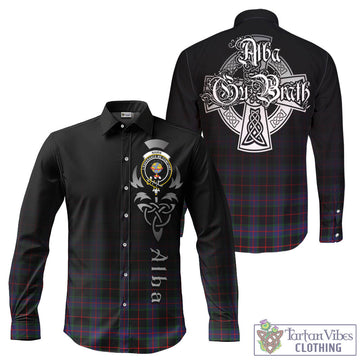 Nairn Tartan Long Sleeve Button Up Featuring Alba Gu Brath Family Crest Celtic Inspired