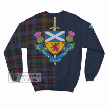 Nairn Tartan Sweatshirt Alba with Scottish Lion Royal Arm Half Style