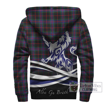 Nairn Tartan Sherpa Hoodie with Alba Gu Brath Regal Lion Emblem