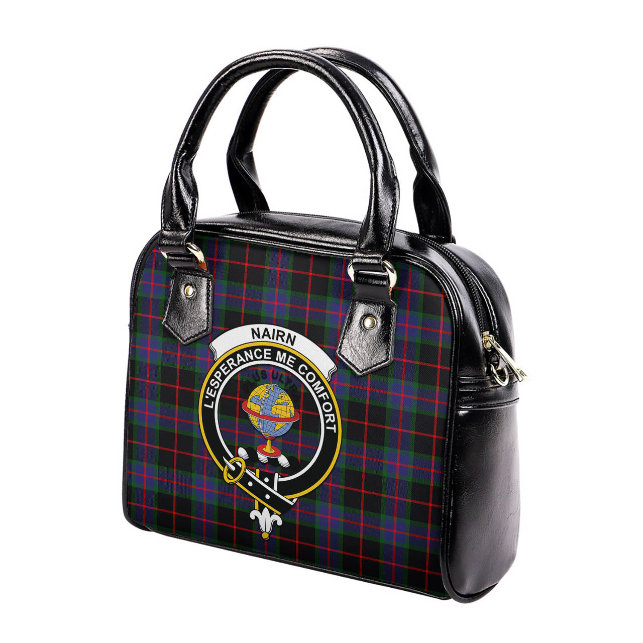 Nairn Tartan Shoulder Handbags with Family Crest - Tartanvibesclothing