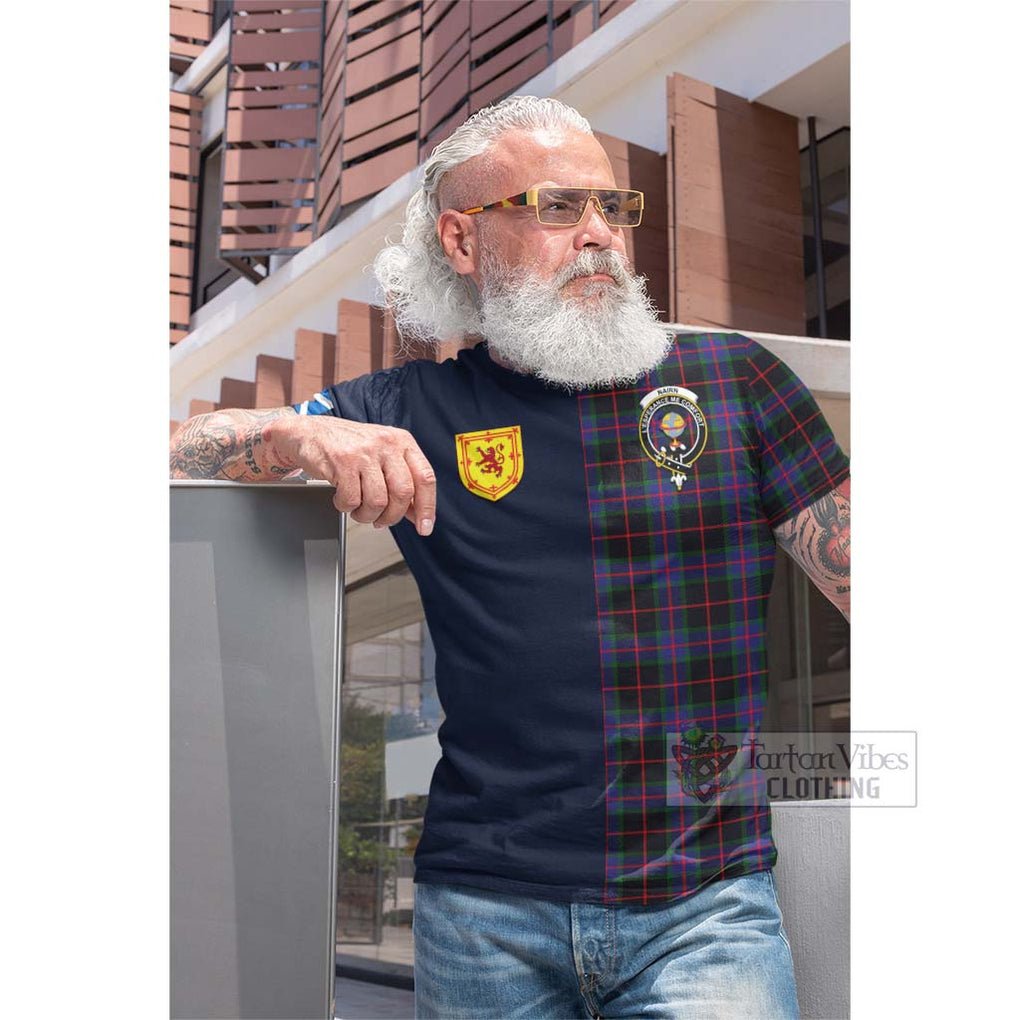 Tartan Vibes Clothing Nairn Tartan Cotton T-shirt with Scottish Lion Royal Arm Half Style