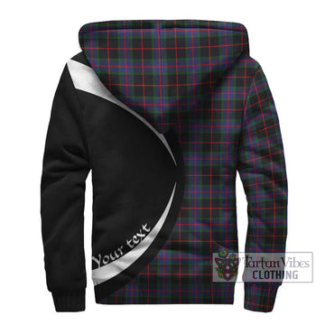 Nairn Tartan Sherpa Hoodie with Family Crest Circle Style