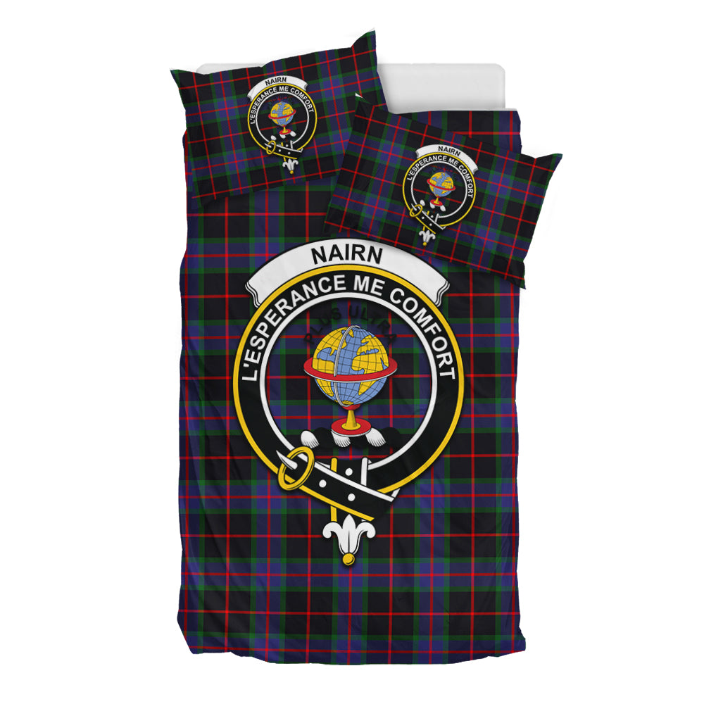 Nairn Tartan Bedding Set with Family Crest - Tartan Vibes Clothing