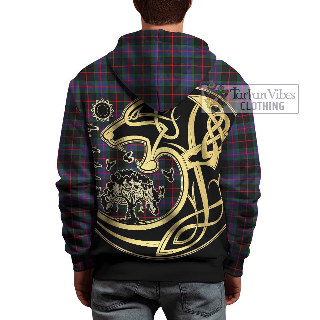 Nairn Tartan Hoodie with Family Crest Celtic Wolf Style - Tartan Vibes Clothing