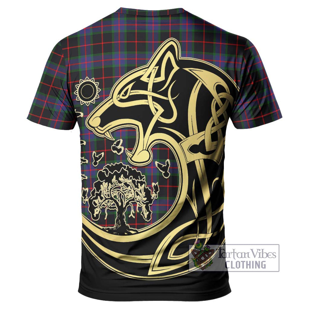 Nairn Tartan T-Shirt with Family Crest Celtic Wolf Style - Tartan Vibes Clothing