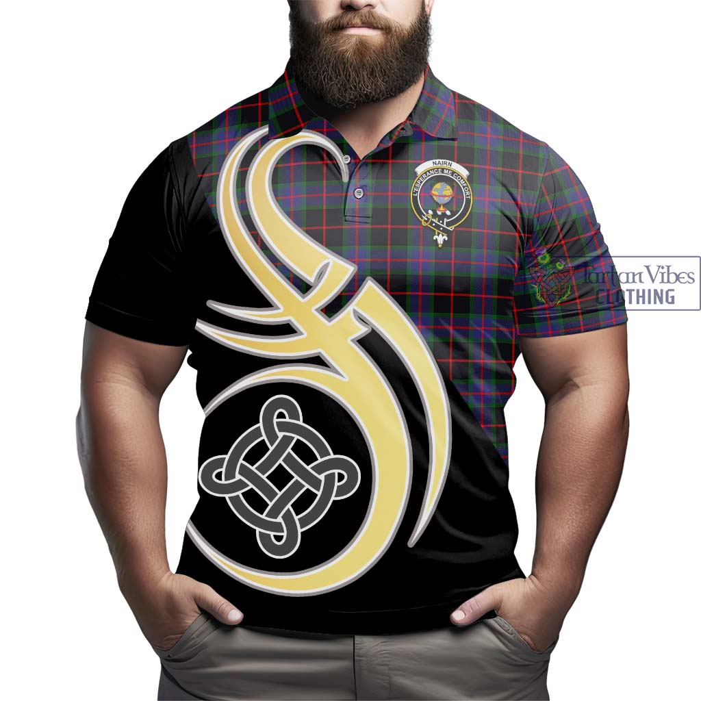 Tartan Vibes Clothing Nairn Tartan Polo Shirt with Family Crest and Celtic Symbol Style