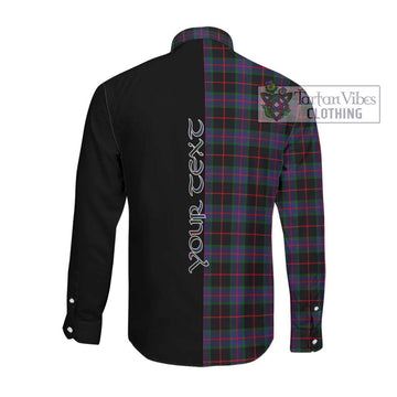 Nairn Tartan Long Sleeve Button Shirt with Family Crest and Half Of Me Style