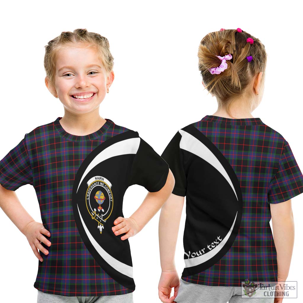 Nairn Tartan Kid T-Shirt with Family Crest Circle Style - Tartan Vibes Clothing