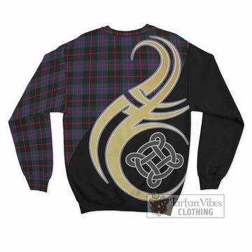 Nairn Tartan Sweatshirt with Family Crest and Celtic Symbol Style