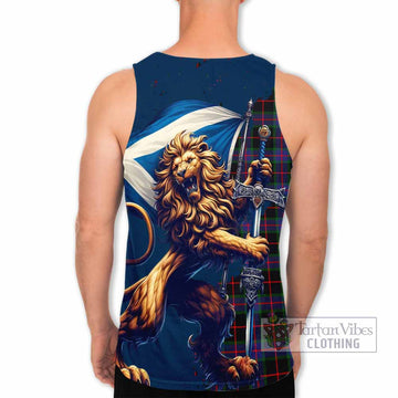 Nairn Tartan Family Crest Men's Tank Top with Scottish Majestic Lion