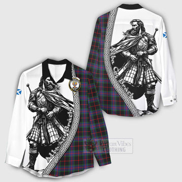 Nairn Tartan Clan Crest Women's Casual Shirt with Highlander Warrior Celtic Style