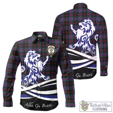 Nairn Tartan Long Sleeve Button Up Shirt with Alba Gu Brath Regal Lion Emblem