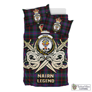 Nairn Tartan Bedding Set with Clan Crest and the Golden Sword of Courageous Legacy