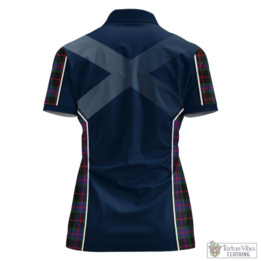 Tartan Vibes Clothing Nairn Tartan Women's Polo Shirt with Family Crest and Scottish Thistle Vibes Sport Style