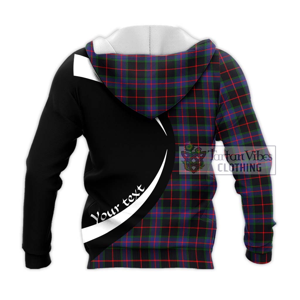 Nairn Tartan Knitted Hoodie with Family Crest Circle Style - Tartan Vibes Clothing