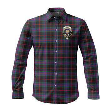 Nairn Tartan Long Sleeve Button Up Shirt with Family Crest