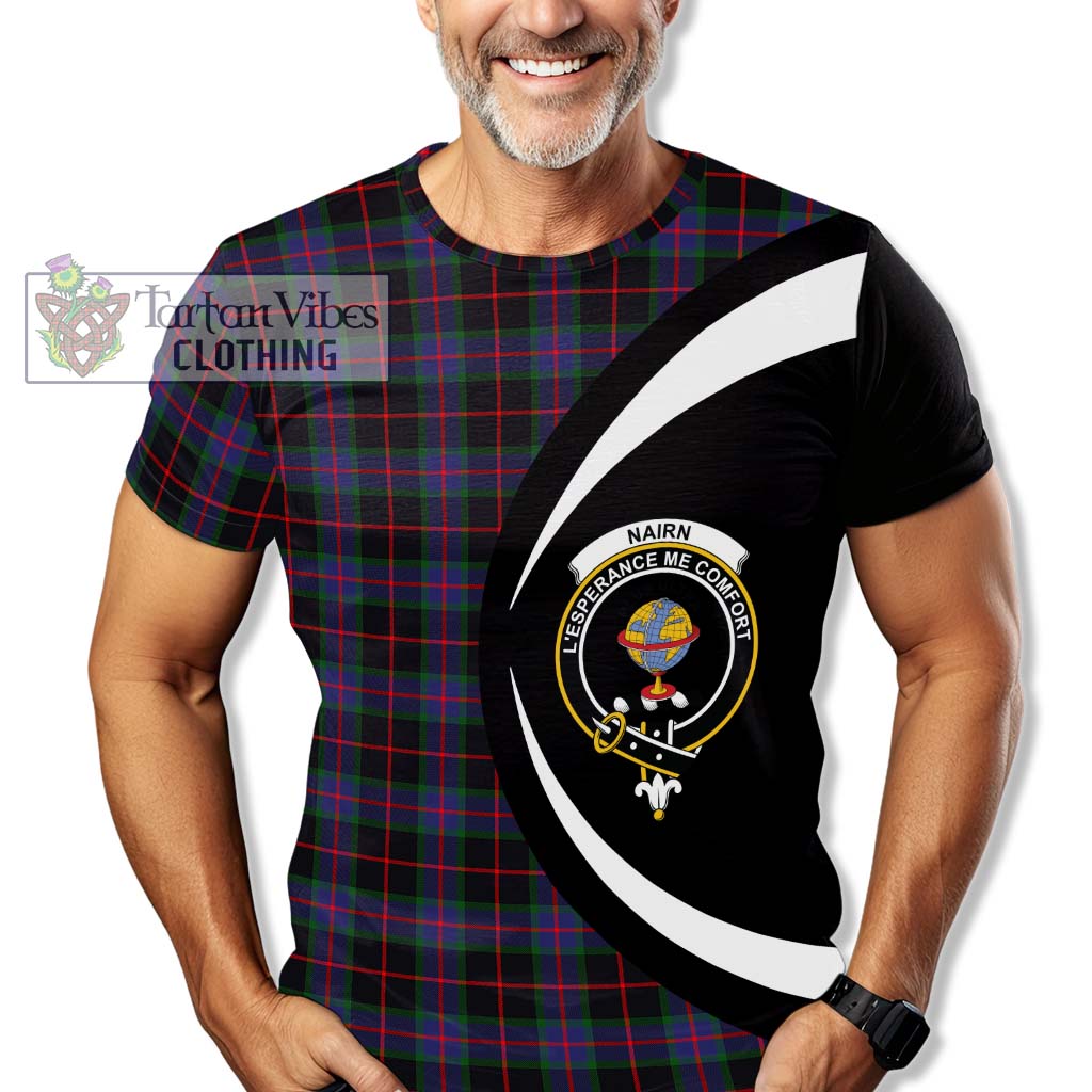 Tartan Vibes Clothing Nairn Tartan T-Shirt with Family Crest Circle Style