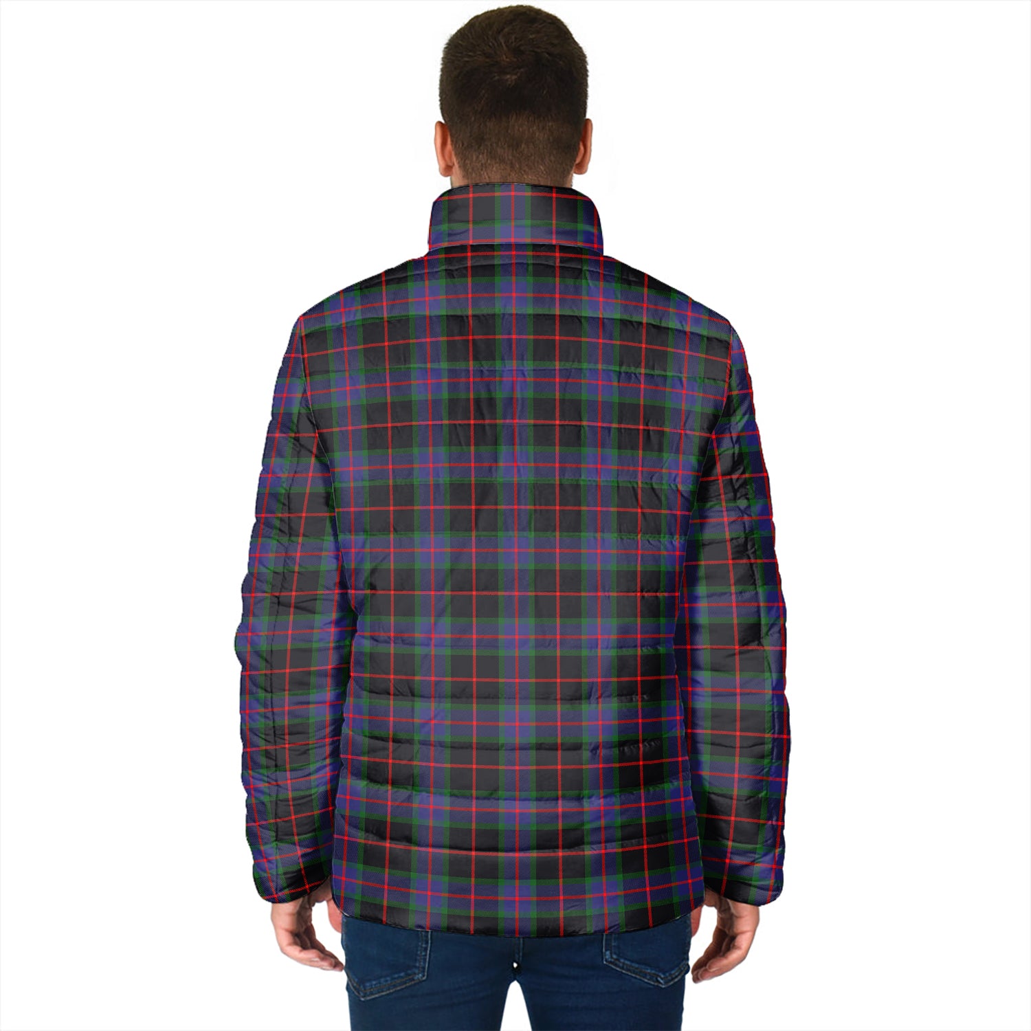 Nairn Tartan Padded Jacket with Family Crest - Tartan Vibes Clothing